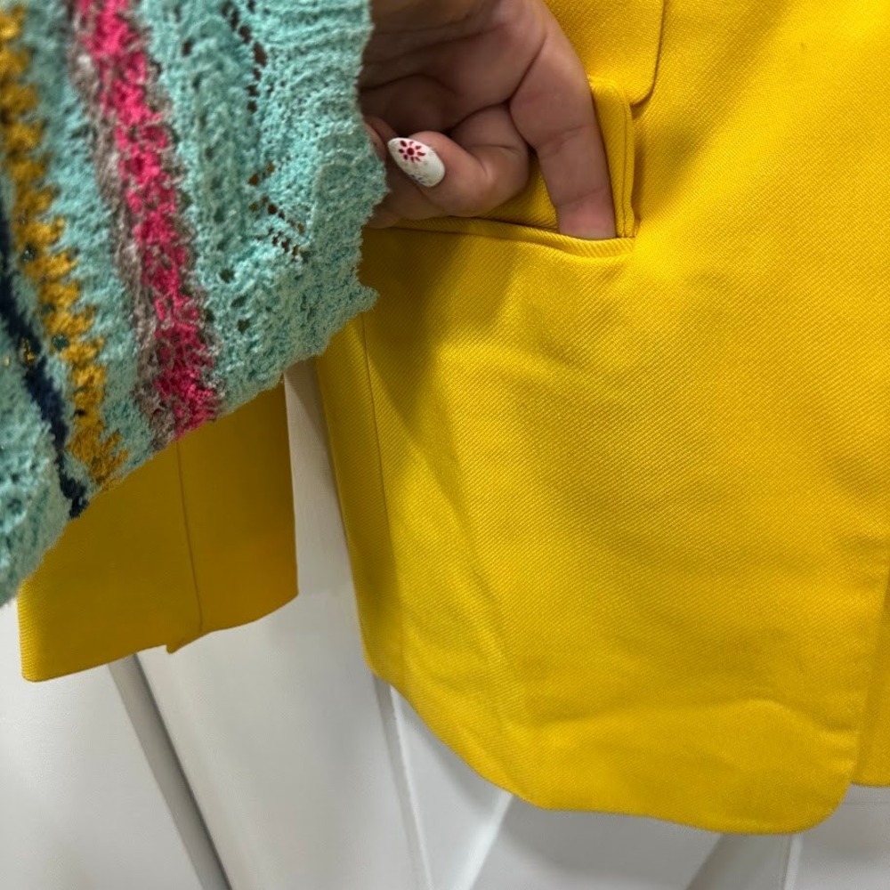 Banana Republic Womens Blazer Size 2 Yellow Single Button Jacket 100% Wool NEW - Picture 5 of 10